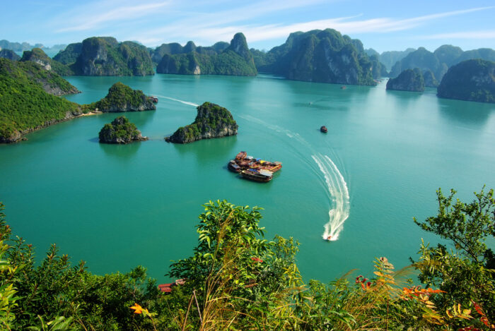 Picturesque sea landscape. Ha Long Bay,  Vietnam